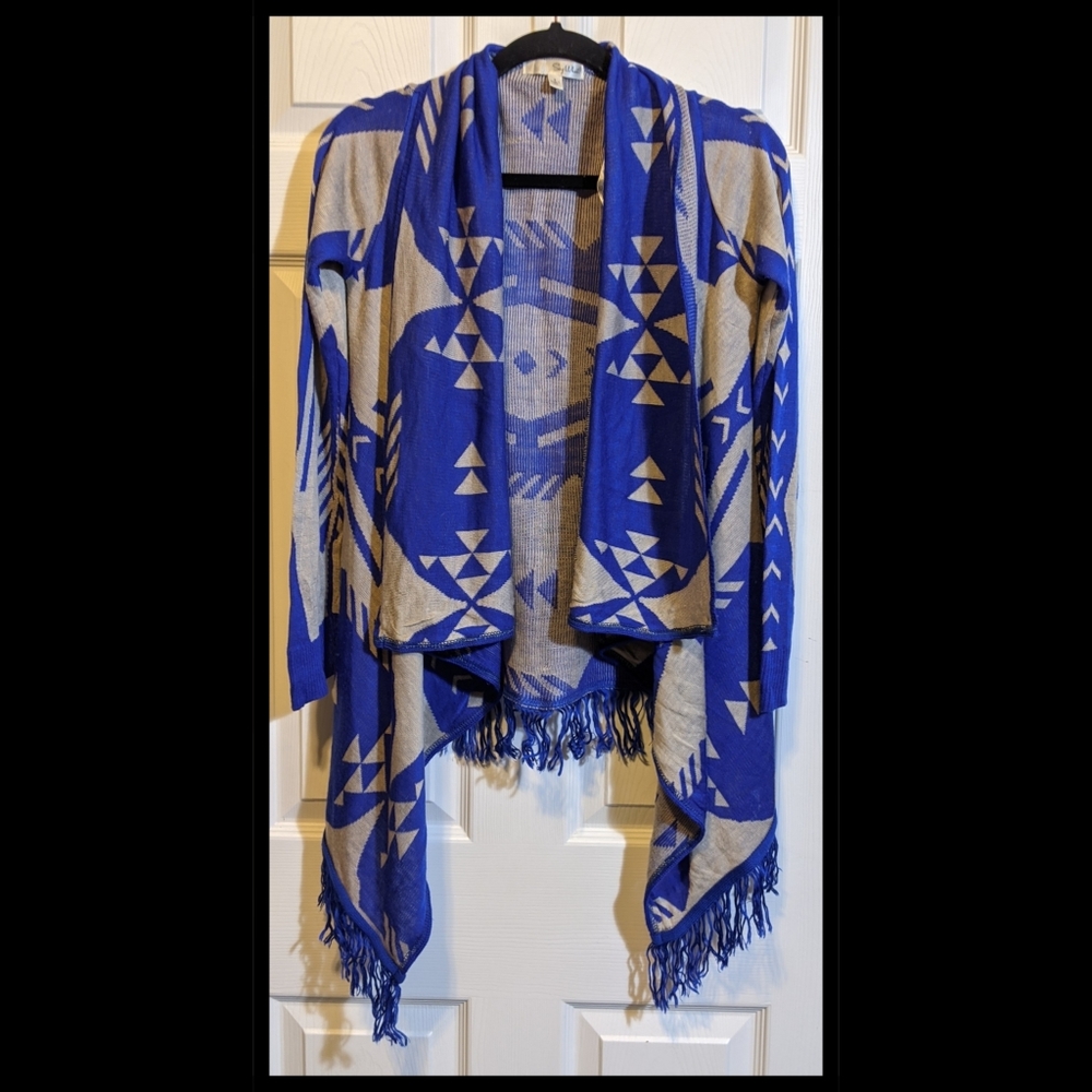 Say What Long Sleeve Aztec Print Cardigan